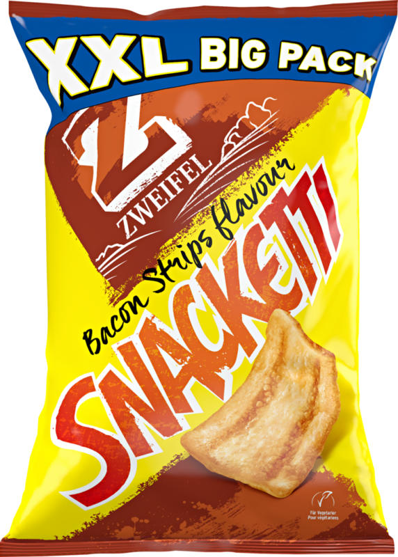 Zweifel Snacketti XXL Big Pack, Bacon Strips, 225 g