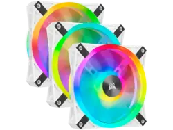 CORSAir Lüfter iCUE QL120 RGB 120-mm-PWM, 3er-Pack mit Lighting Node CORE, Weiß; PC Lüfter