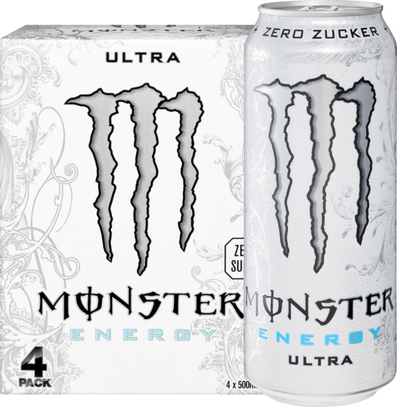 Monster Energy Drink Ultra White , 4 x 50 cl