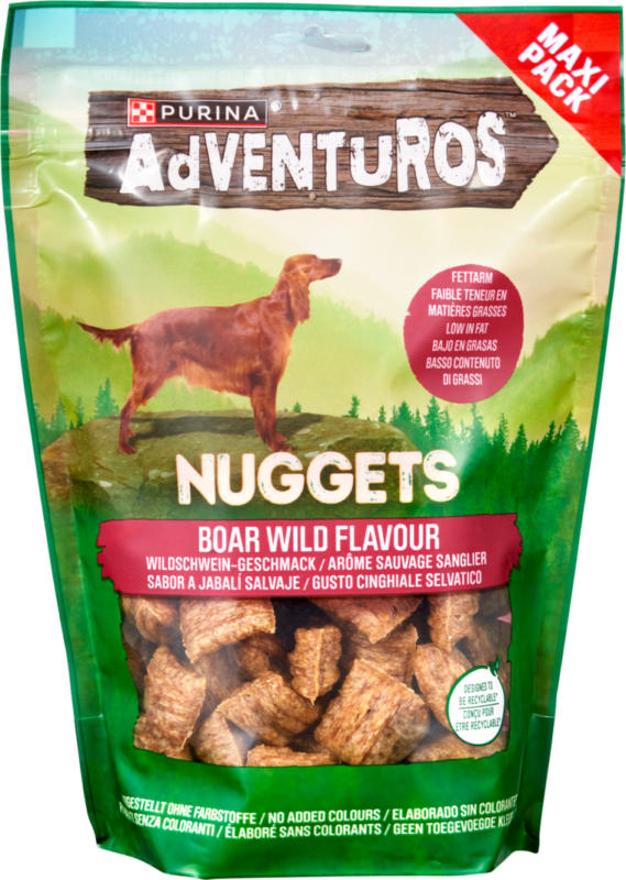 Snack per cani Nuggets sanglier Purina Adventuros, 300 g