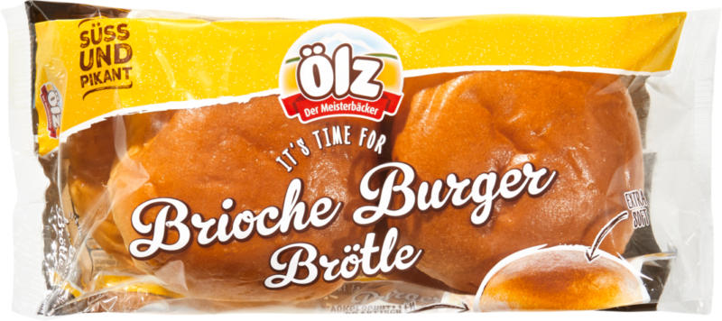 Ölz Brioche Burgerbrötchen, 4 Stück, 200 g