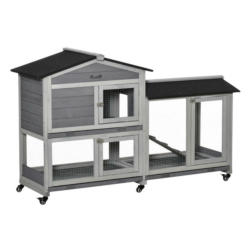 PawHut Stall grau Polypropylen B/H/L: ca. 53x157,4x99,5 cm