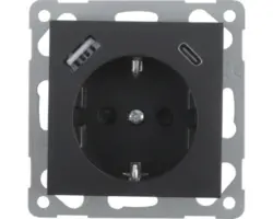 USB-Steckdose Q-Link unterputz, schwarz