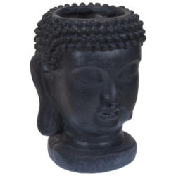 Blumentopf Buddha schwarz Stein B/H/L: ca. 25x34x26 cm