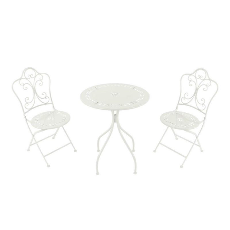 AXI Outdoor Living Bistroset Marilo weiß Metall B/H/L: ca. 60x92x60 cm