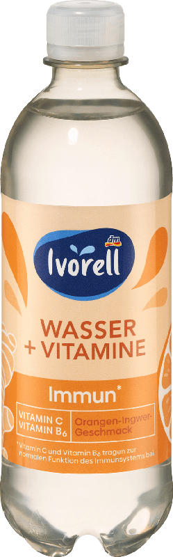 Ivorell Wasser + Vitamine Immun - Orange-Ingwer