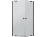 Hornbach Eckeinstieg mit Drehtür Jungborn Sette 750x900x2000 mm Echtglas Klar hell schwarz mit schmutzabweisender Glasbeschichtung und Puffergriff