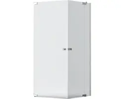 Eckeinstieg mit Drehtür Jungborn Sette 1000x750x2000 mm Festteil rechts Echtglas Klar hell chromoptik mit schmutzabweisender Glasbeschichtung und Puffergriff