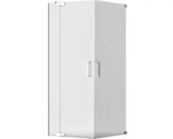 Eckeinstieg mit Drehtür Jungborn Sette 800x750x2000 mm Echtglas Klar hell chromoptik mit schmutzabweisender Glasbeschichtung und Stangengriff