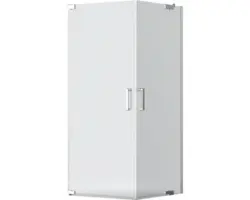 Eckeinstieg mit Drehtür Jungborn Sette 1000x800x2000 mm Festteil links Echtglas Klar hell chromoptik mit schmutzabweisender Glasbeschichtung und Stangengriff