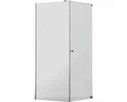 Drehtür mit Seitenwand Jungborn Sette 1000x900 mm Anschlag rechts Echtglas Klar hell chromoptik mit schmutzabweisender Glasbeschichtung und Puffergriff