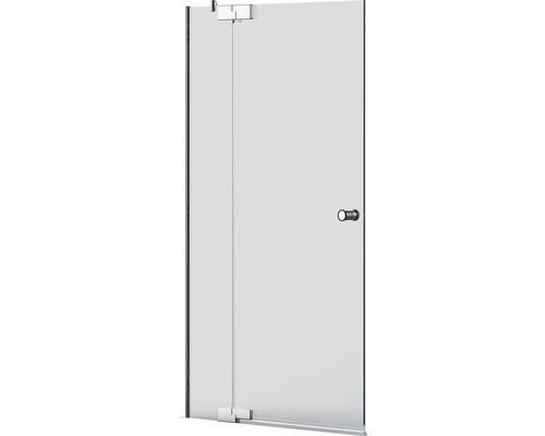 Badewannenfaltwand Jungborn Sette 2-teilig 900x1600 mm Anschlag links Echtglas Klar hell chrom mit Puffergriff