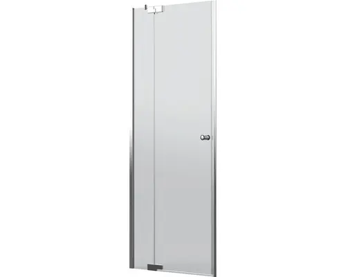 Drehtür für Nische Jungborn Sette 800x2000 mm Festteil links Echtglas Klar hell chromoptik mit schmutzabweisender Glasbeschichtung und Puffergriff