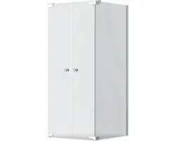 Pendeltür mit Seitenwand Jungborn Sette 750x800x2000 mm Anschlag links Echtglas Klar hell silber mit schmutzabweisender Glasbeschichtung und Puffergriff