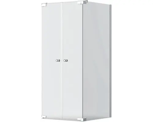 Pendeltür mit Seitenwand Jungborn Sette 750x800x2000 mm Anschlag links Echtglas Klar hell silber mit schmutzabweisender Glasbeschichtung und Puffergriff