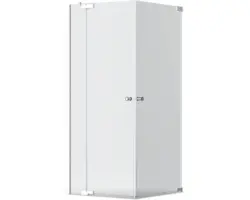 Eckeinstieg mit Schiebetür ungborn Sette 900x900x2000 mm Echtglas Klar hell silber Klarglas mit Schmutzabweisende Glasbeschichtung und Puffergriff