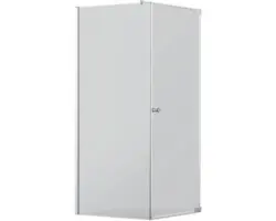 Drehtür mit Seitenwand Jungborn Sette 800x1000x2000 mm Anschalg rechts Echtglas Klar hell silber mit schmutzabweisender Glasbeschichtung und Puffergriff