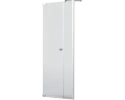 Drehtür für Nische Jungborn Sette 1000x2000 mm Festteil rechts Echtglas Klar hell silber mit schmutzabweisender Glasbeschichtung und Puffergriff