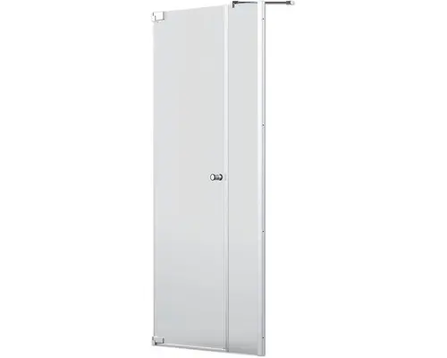 Drehtür für Nische Jungborn Sette 1000x2000 mm Festteil rechts Echtglas Klar hell silber mit schmutzabweisender Glasbeschichtung und Puffergriff