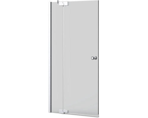 Badewannenfaltwand Jungborn Sette 2-teilig 900x1600 mm Anschlag links Echtglas Klar hell silber mit Puffergriff