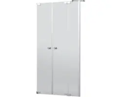 Pendeltür für Nische Jungborn Sette 1600x2000 mm Festteil rechts Echtglas Klar hell silber mit schmutzabweisender Glasbeschichtungund Puffergriff