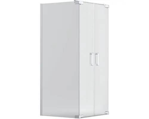 Pendeltür mit Seitenwand Jungborn Sette 800x750x2000 mm Anschlag rechts Echtglas Klar hell silber mit schmutzabweisender Glasbeschichtung mit Stangengriff