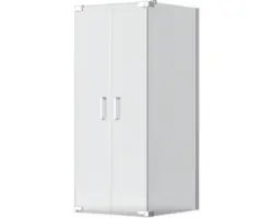 Pendeltür mit Seitenwand Jungborn Sette 750x800x2000 mm Anschlag links Echtglas Klar hell silber mit schmutzabweisender Glasbeschichtung und Stangengriff