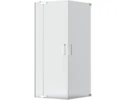 Eckeinstieg mit Drehtür Jungborn Sette 750x1000x2000 mm Echtglas Klar hell silber mit schmutzabweisender Glasbeschichtung und Stangengriff