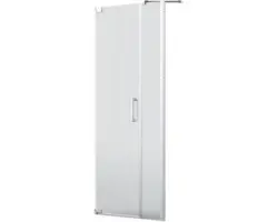 Drehtür für Nische Jungborn Sette 1000x2000 mm Festteil links Echtglas Klar hellsilber mit schmutzabweisender Glasbeschichtung und Stangengriff