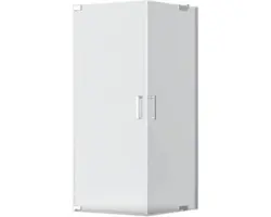 Eckeinstieg mit Drehtür Jungborn Sette 800x900x2000 mm Festteil rechts Echtglas Klar hell silber mit schmutzabweisender Glasbeschichtung und Stangengriff