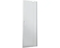 Drehtür für Nische Jungborn Sette 900x2000 mm Festteil rechts Echtglas Klar hell silber mit schmutzabweisender Glasbeschichtung und Stangengriff