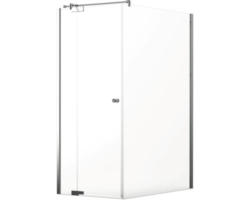 Drehtür mit Seitenwand Jungborn Sette 900x1400x2000 mm Festteil rechts Echtglas Klar hell chromoptik