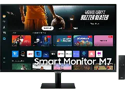 Samsung Smart Monitor M7 mit Fernbedienung, UHD 4K, 32 Zoll, Tizen OS, 4ms GtG, 10W Audio, HDR10, USB-C (65W PD), WiFi + BT, Schwarz