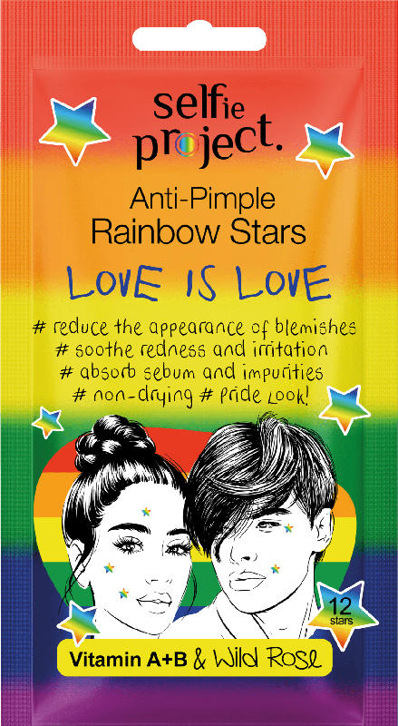 Selfie Project Anti Pickel Patches Rainbow Stars Love is Love