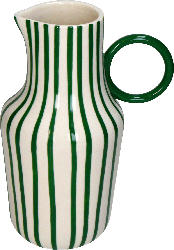 Dekorieren & Einrichten Krug aus Keramik, gestreift weiß/grün (22x16x11 cm)