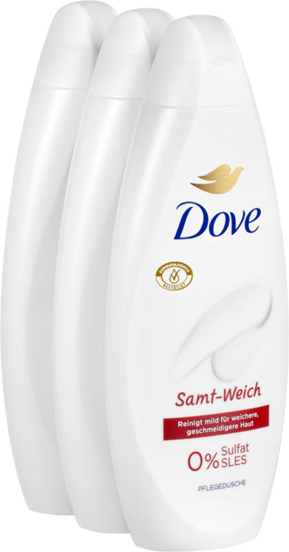 Douche de soin Veloutée Dove, 3 x 250 ml