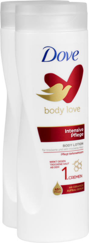 Soin intense Body Love Dove, 2 x 400 ml