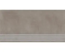 Feinsteinzeug Treppenstufe Cementine 29,7x119,7 cm braun matt rektifiziert