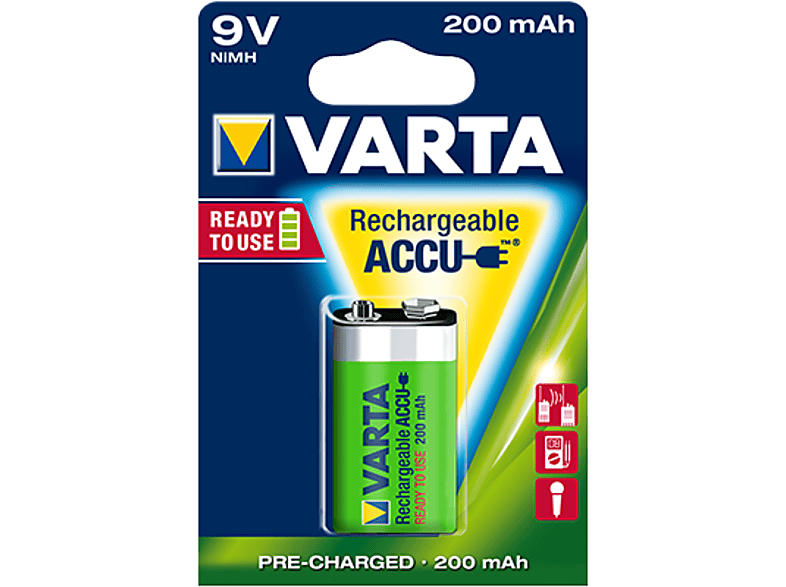 Varta Ready2Use Accu 9V-Block 200 mAh; Batterie