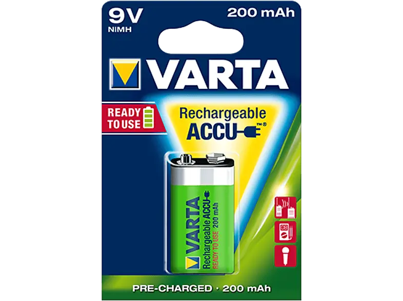 Varta Ready2Use Accu 9V-Block 200 mAh; Batterie