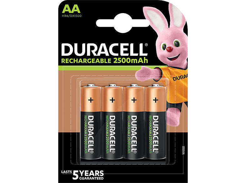 Duracell AA Recharge Ultra Batterien 2500 mAh, 4er Pack; Wiederaufladbare Batterie