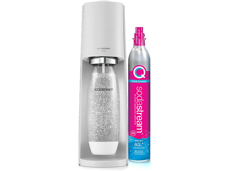 Sodastream Terra Wassersprudler mit 1 Flasche, CO² Zylinder inklusive , Weiß