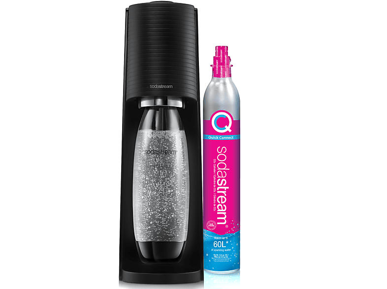 Sodastream Terra Wassersprudler mit 1 Flasche, CO² Zylinder inklusive , Schwarz