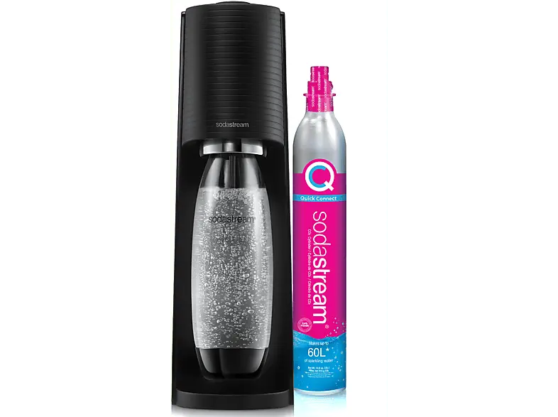 Sodastream Terra Wassersprudler mit 1 Flasche, CO² Zylinder inklusive , Schwarz