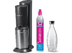 SOdastream Crystal 3.0 Quick-Connect Wassersprudler mit 1 Flasche, CO² Zylinder inklusive , Schwarz