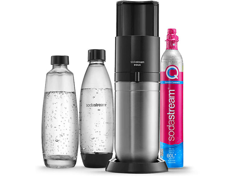 Sodastream E-Duo Wassersprudler mit 2 Flaschen, CO² Zylinder inklusive , Titan