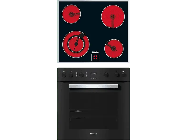 Miele active, Herdset inkl. Kochfeld (Strahlungsheizungskochfeld, A+, 76 l)