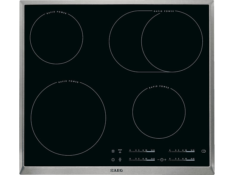 AEG HK 654850 XB Strahlungsheizungskochfeld (576 mm breit, 4 Kochfelder, Glaskeramik, Autarkes Kochfeld)