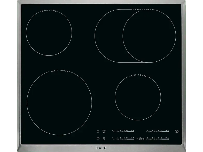 AEG HK 654850 XB Strahlungsheizungskochfeld (576 mm breit, 4 Kochfelder, Glaskeramik, Autarkes Kochfeld)