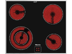 Miele KM 6012 ED Herdgesteuertes Strahlungsheizungskochfeld (574 mm breit, 4 Kochfelder, Glaskeramik); Herdgesteuertes Kochfeld